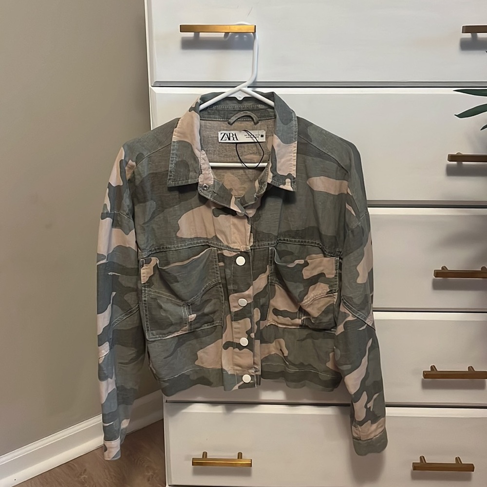 Zara camo cardigan jacket